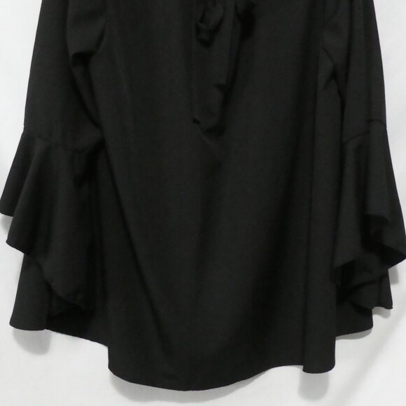 SHEIN - Curve | 1XL | Chic Black Blouse | Bell Sleeves | Back Tie Detail - Picture 14 of 15